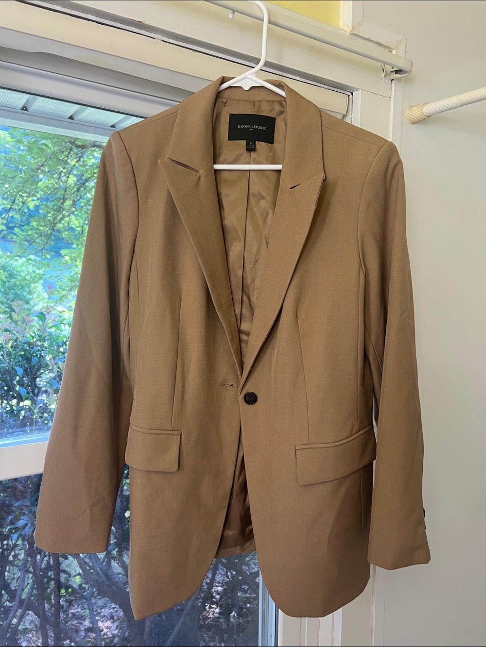 Banana Republic Camel Single-Button Blazer